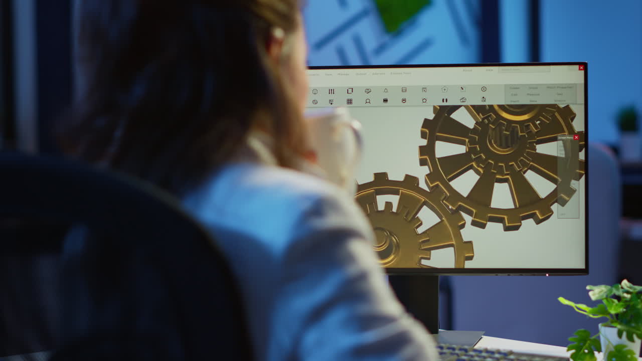 arquitecto enfocado trabajando en un nuevo proyecto usando pc haciendo horas extras