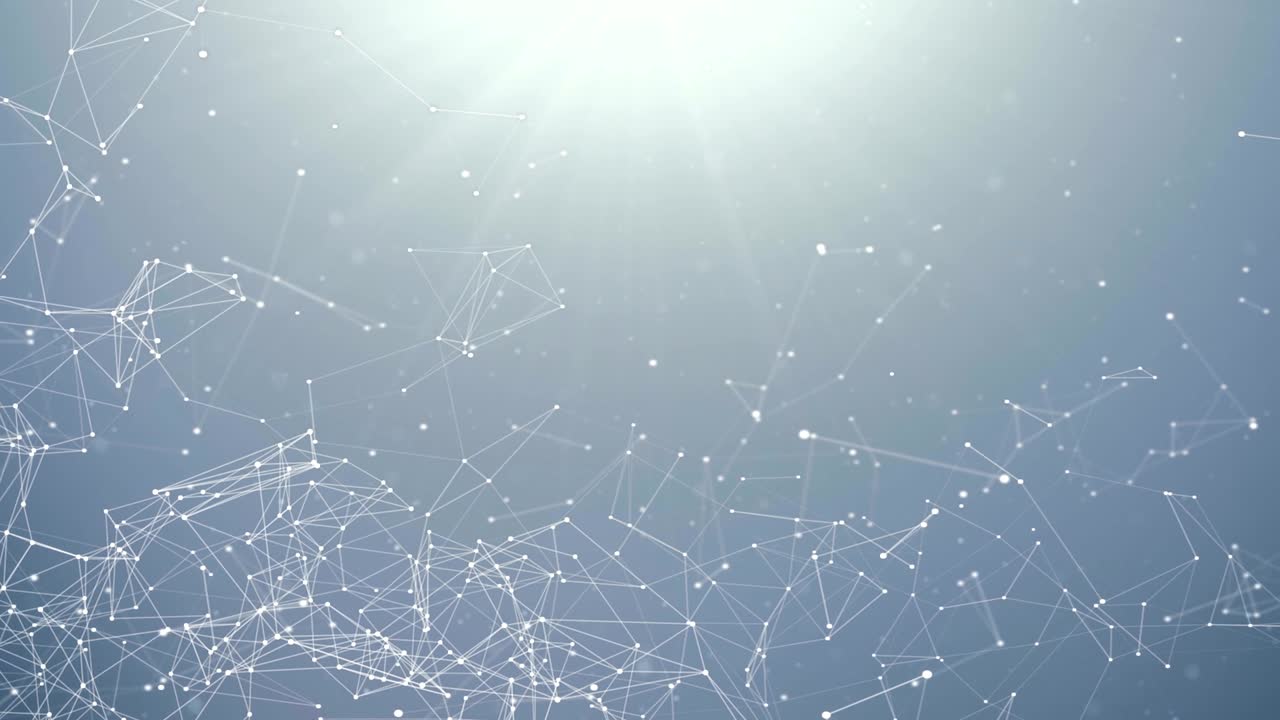 White Geometric Lines Polygonal Triangle circle in corners Looped Futuristic Technology Molecular Abstract Plexus Background. Network Connections. Futuristic Glowing Network Seamless Loop.