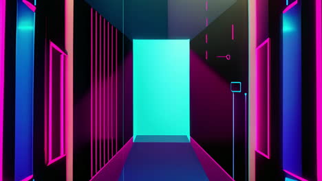 neon futuristic sci-fi hallway