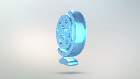 globe icon is made of glass. translucent rotating globe icon with alpha channel blue green color. seamless looping symbol 3d figure