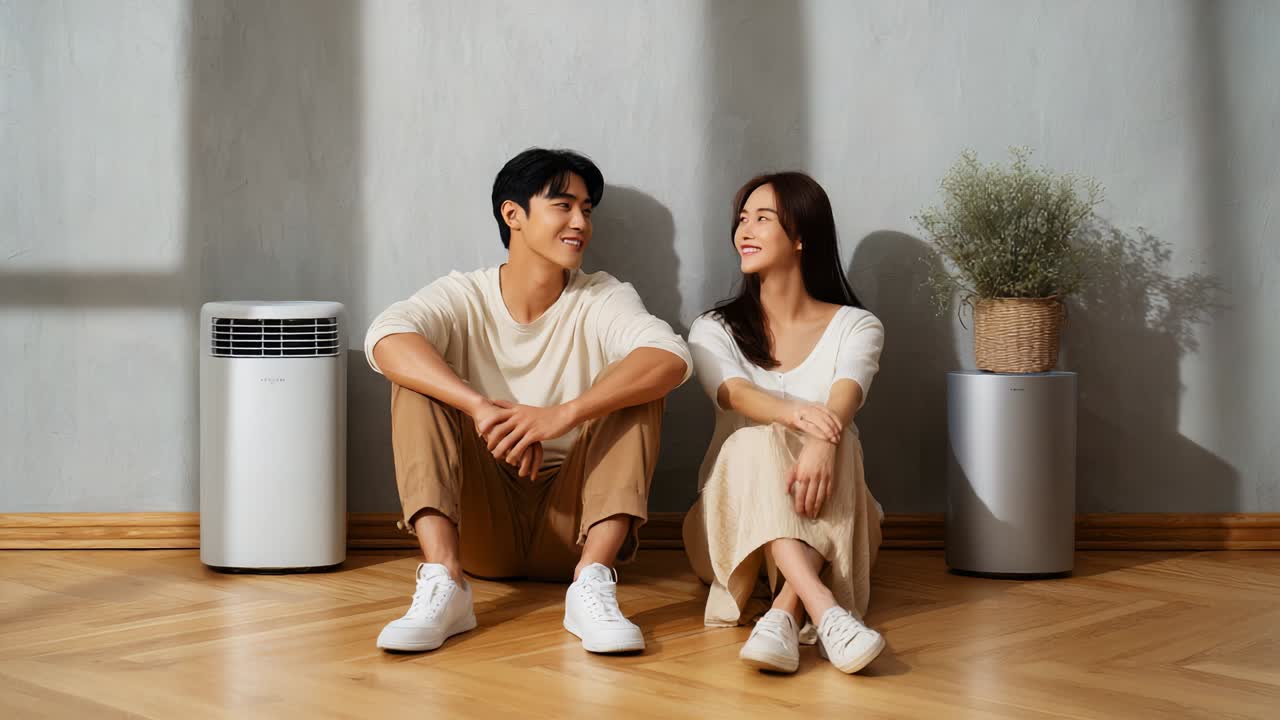 Captivating Moments of Connection: A Young Couple Sharing Joyful Laughter in a Cozy Interior Setting with Warm Lighting, Casual Attire, and Natural Decor Bringing Life to Their Interaction