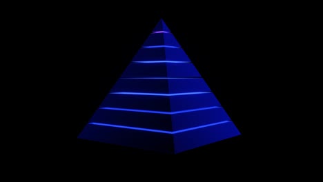 shimmering neon floating disco pyramid.