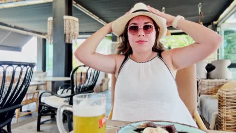 sun protection reminder: woman with red skin
