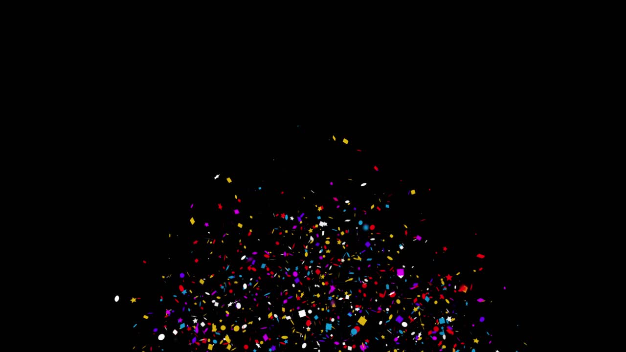 animação brilhante colorido confete caindo partículas de explosão popper animação de loop 4k sobre verde