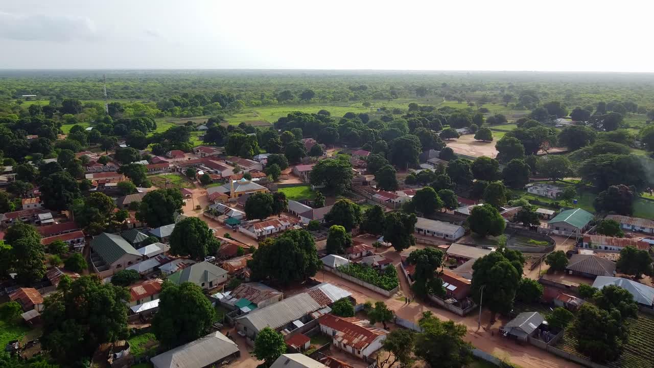 노예 타 킨테의 고향 근처에 있는 아프리카의 전통 마을.