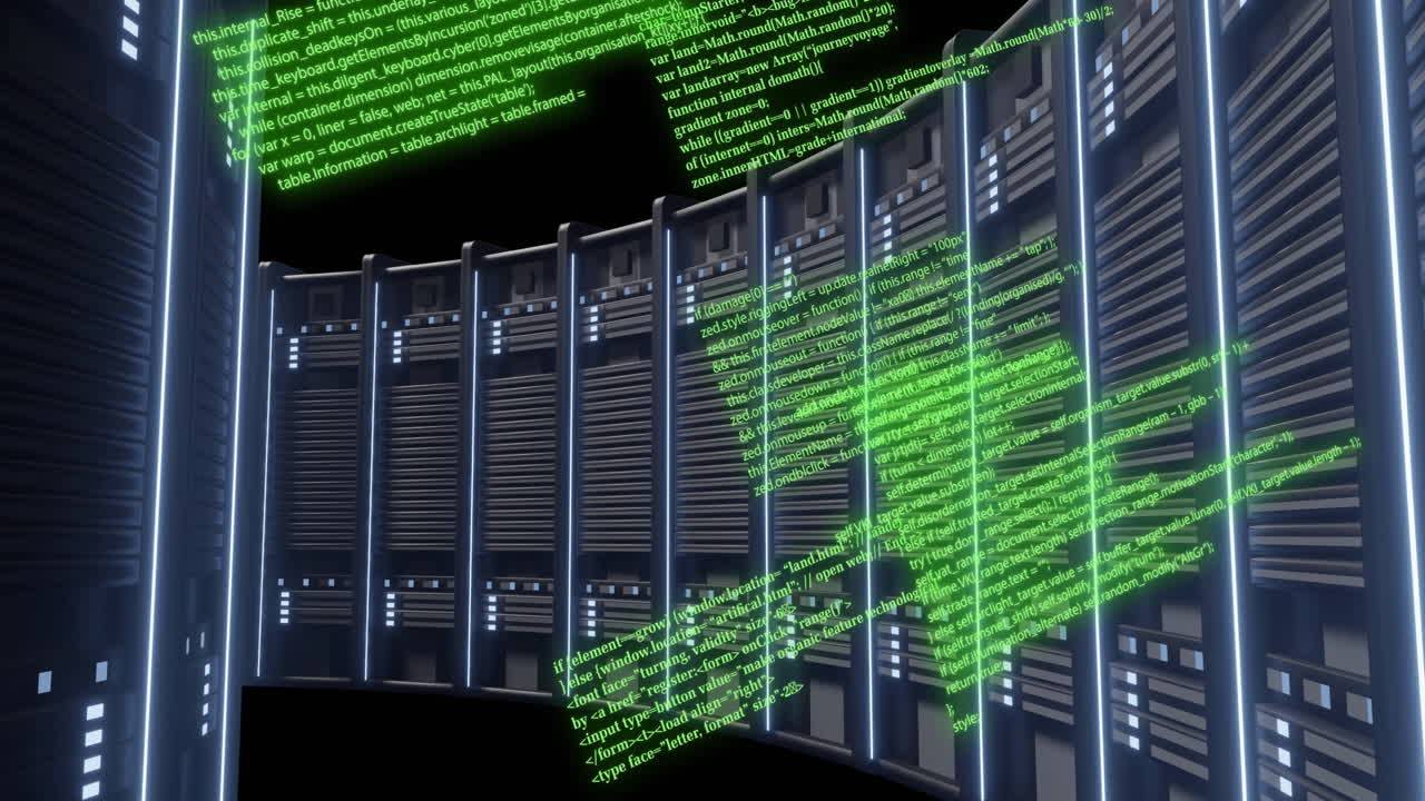 Animation of digital data processing over computer servers