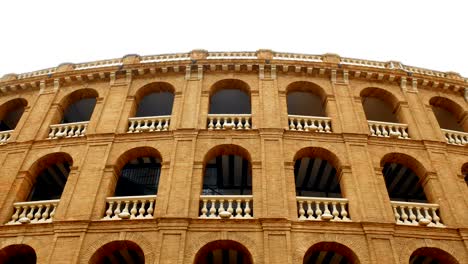 spanish-style bullfighting facade in valencia, spain