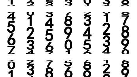 Black numerals animated
