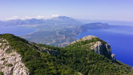 aerial view of mountain plateau at emecik, datça, turkey