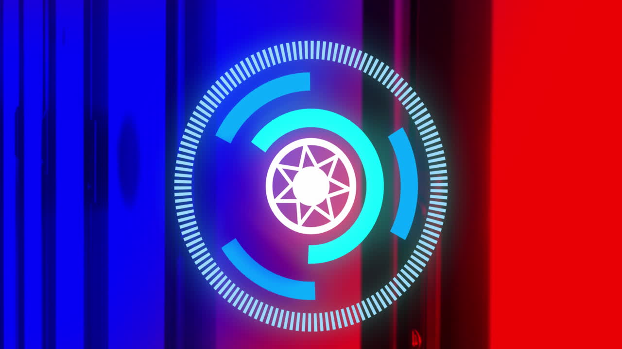 컴퓨터 서버를 통해 범위 스캐닝과 데이터 처리의 애니메이션