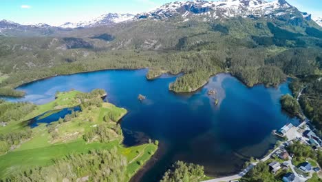 aerial footage latefossen waterfall norway