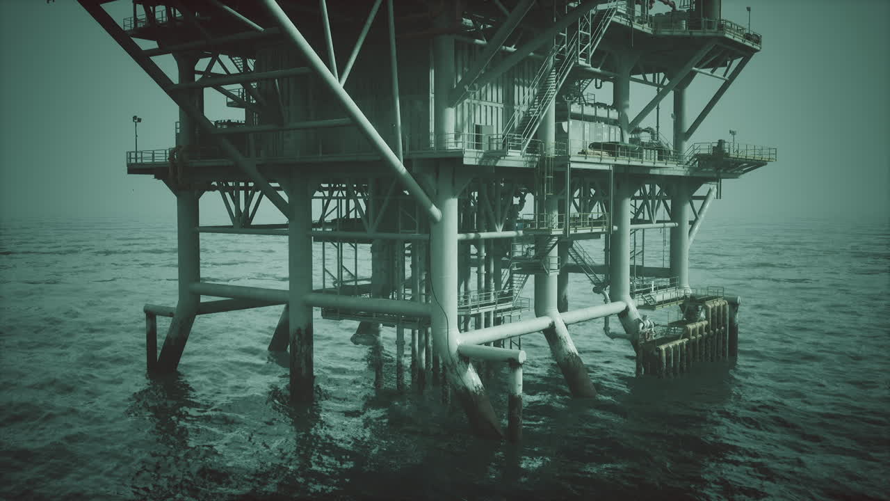 Olieboreplatform i havet