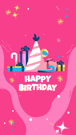 gráfico de movimiento de celebración de cumpleaños dibujado a mano historias de instagram