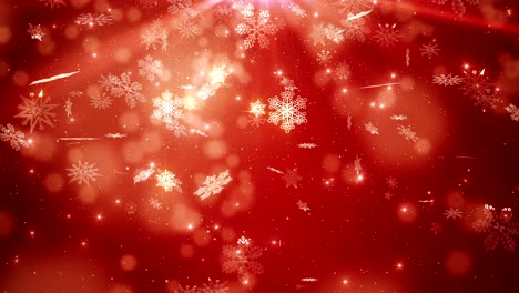 red beautiful falling snowflakes