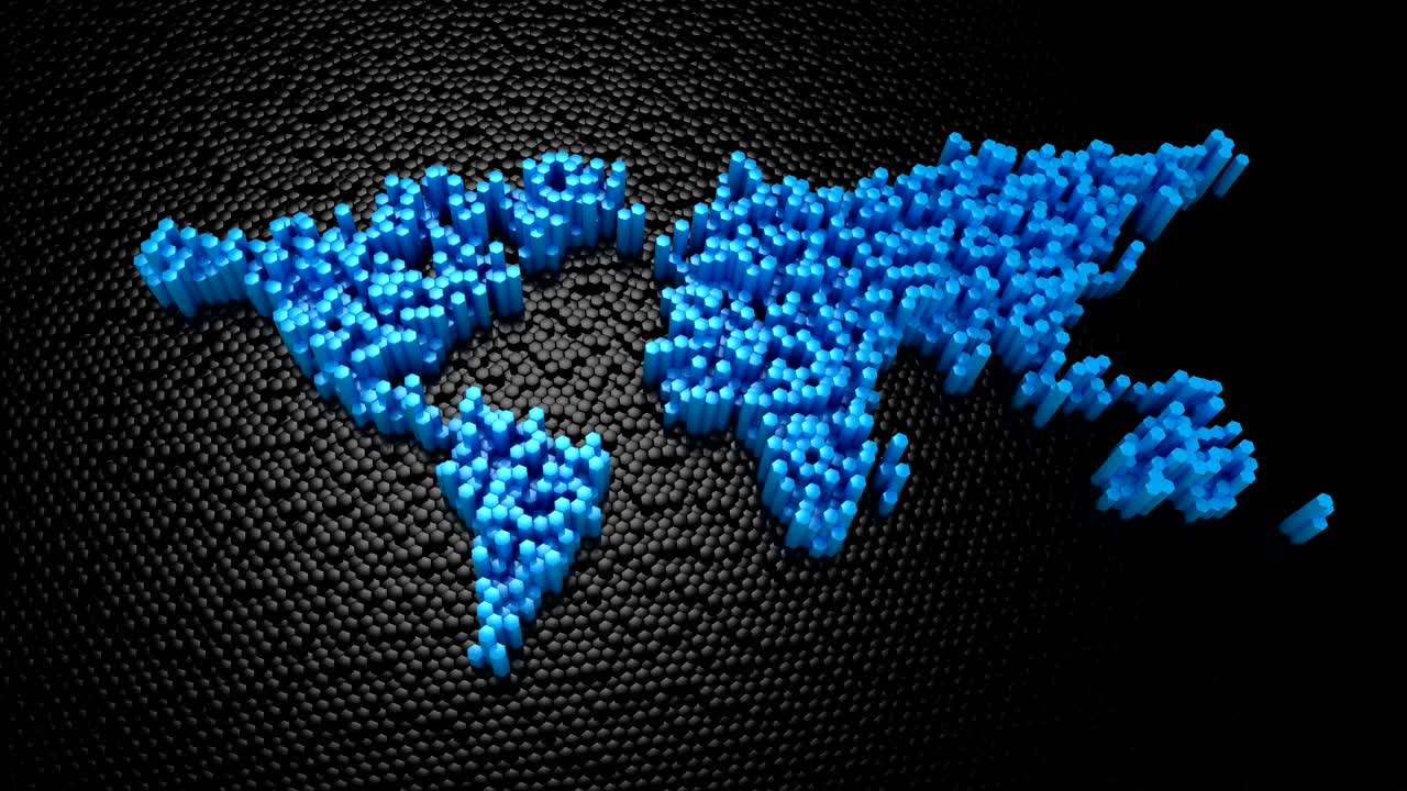 los hexágonos formaron un mapa del mundo