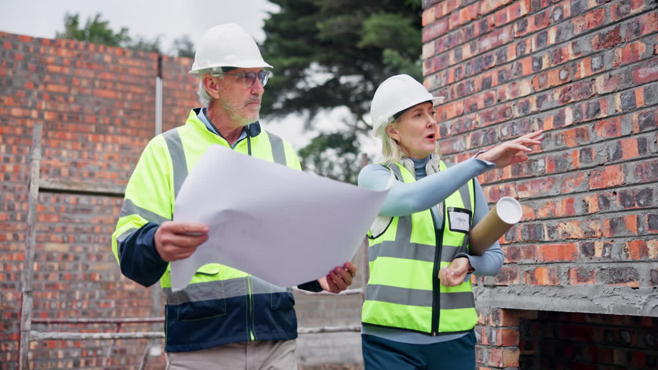 Construction Workers Reviewing Blueprints