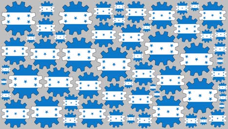 la bandera de honduras engranajes girando el fondo