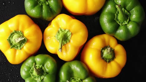 fresh green and yellow peppers