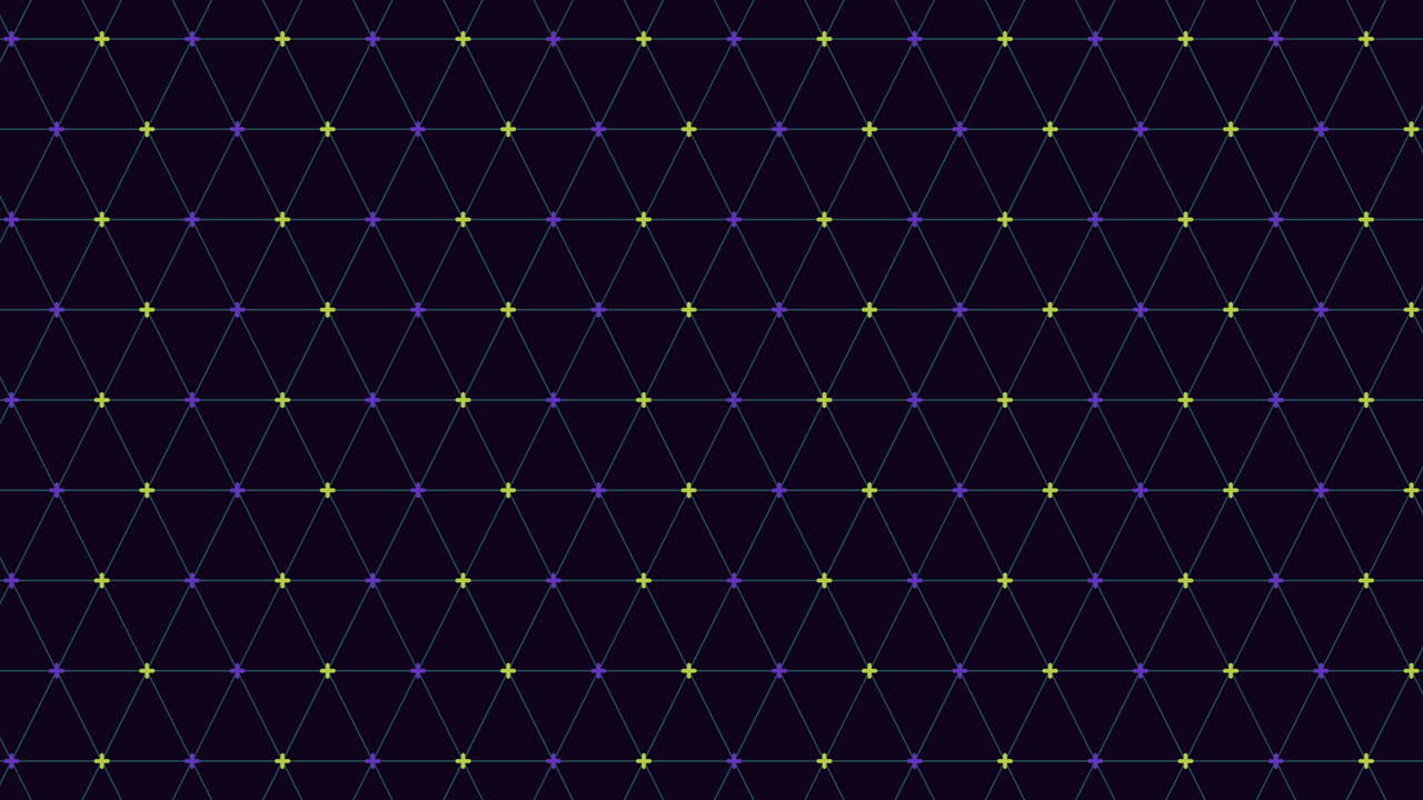 빛나는 기하학적 패턴 검은색, 보라색, 녹색 삼각형 그리드