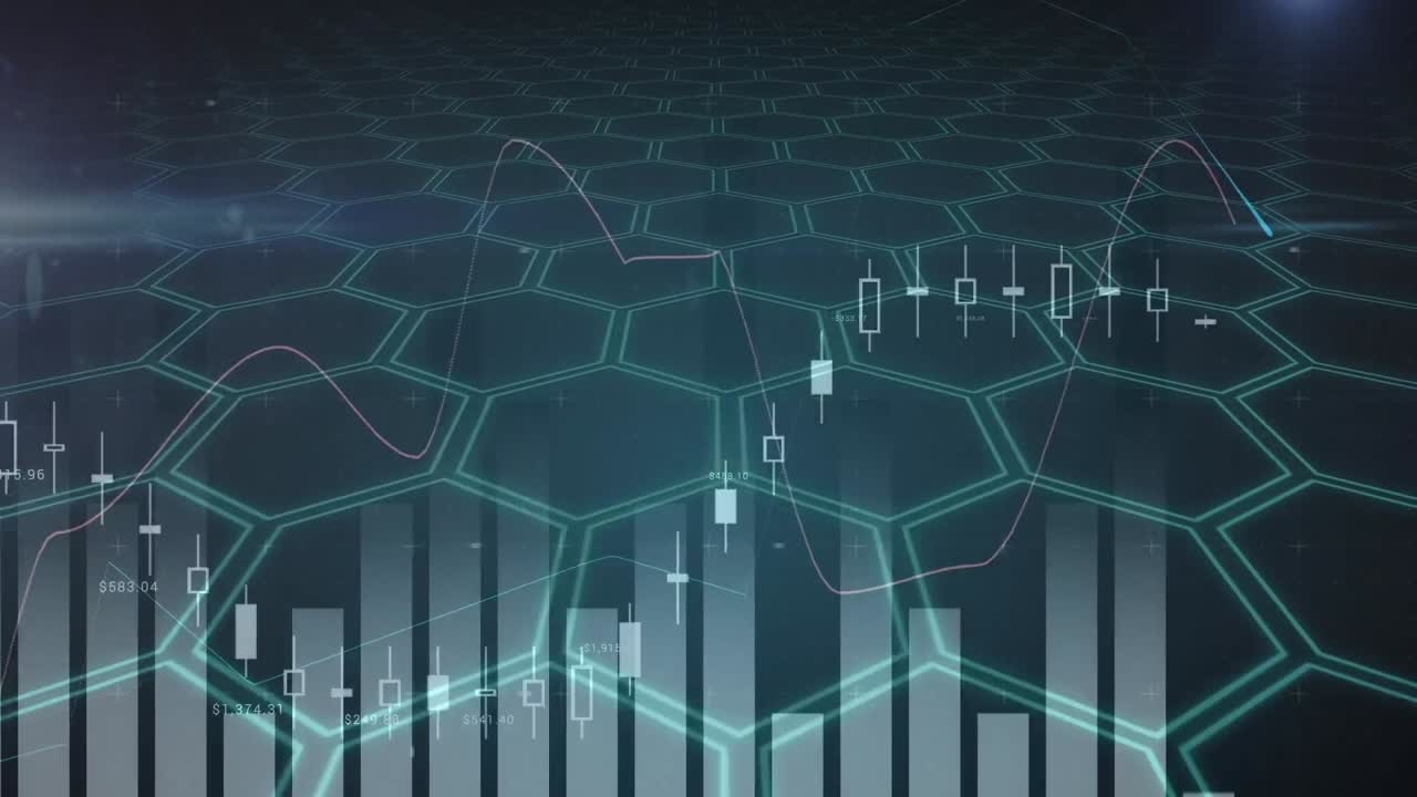 animación del procesamiento de datos sobre un fondo negro