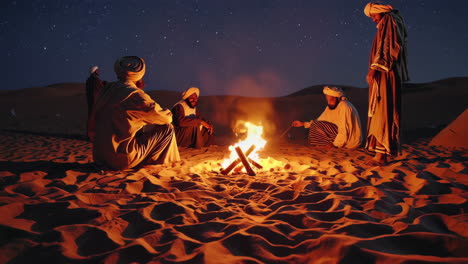 desert night campfire