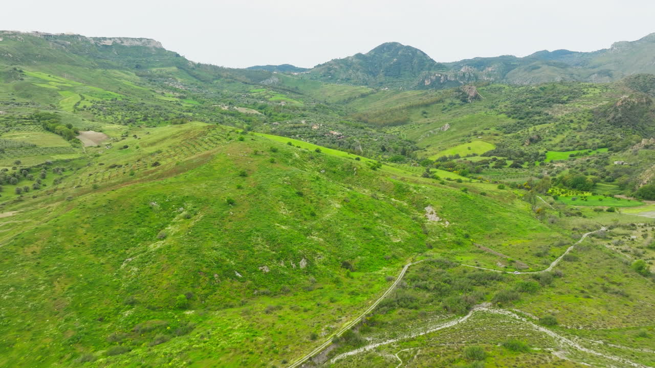 Nature And Green Countryside In Spring Calabria Aerial