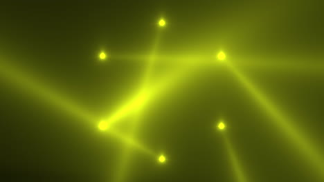 animation motion yellow glowing spotlight beams on dark background in stage