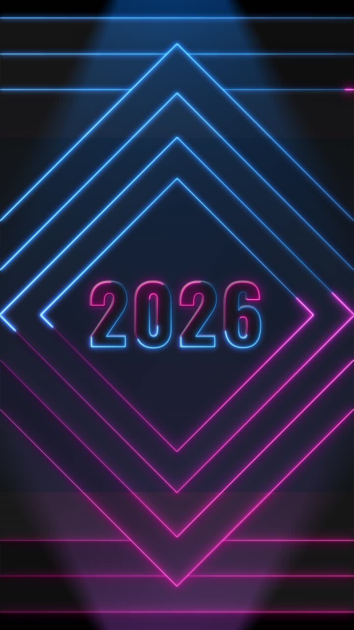 2026 elemento Capodanno sfondi astratti bagliore prospettiva fiocco di neve neon coriandoli fiocco