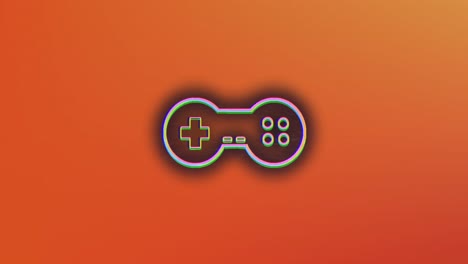 animation of video game console with spots on orange background