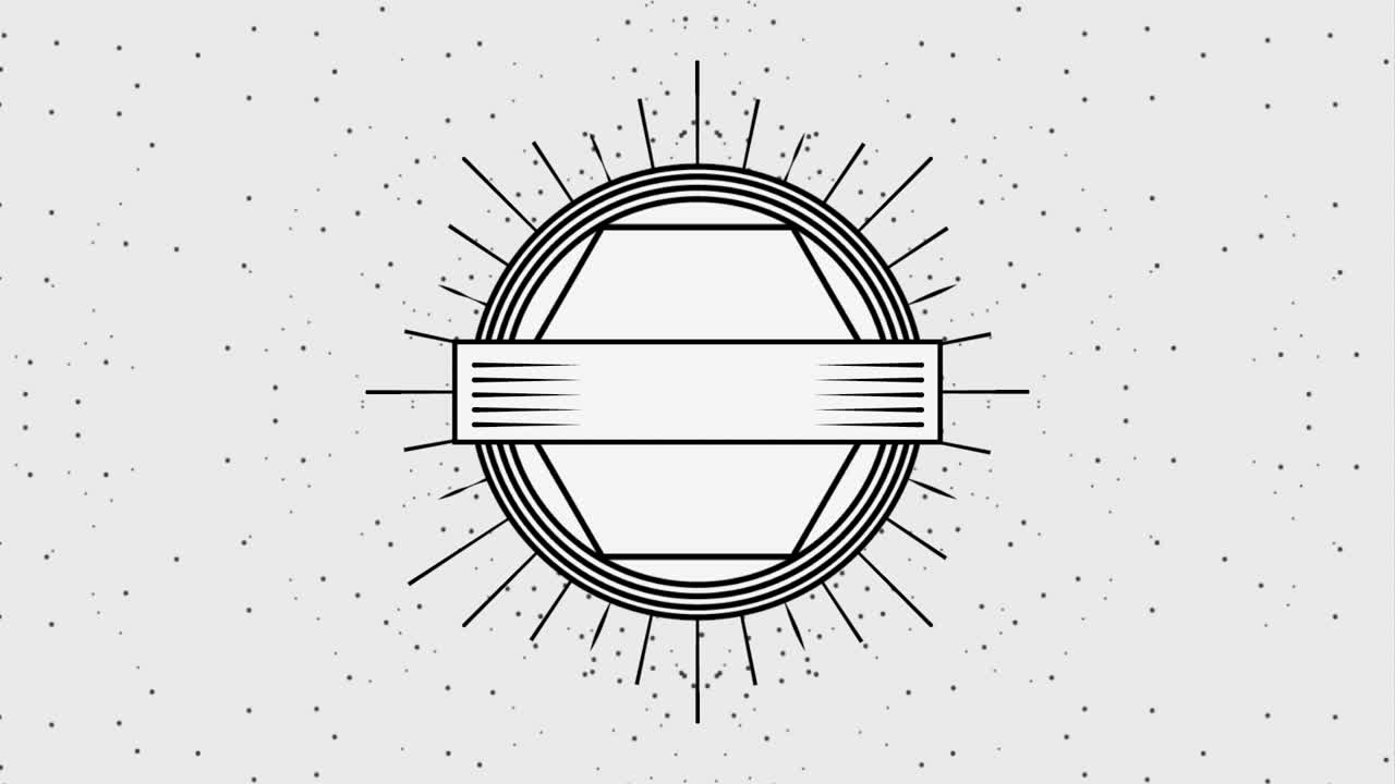 etiqueta geométrica del marco vintage