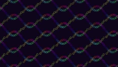 Neon-colorful-futuristic-rings-and-waves-pattern-on-dark-space