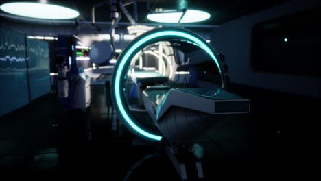 futuristic mri magnetic resonance laboratory