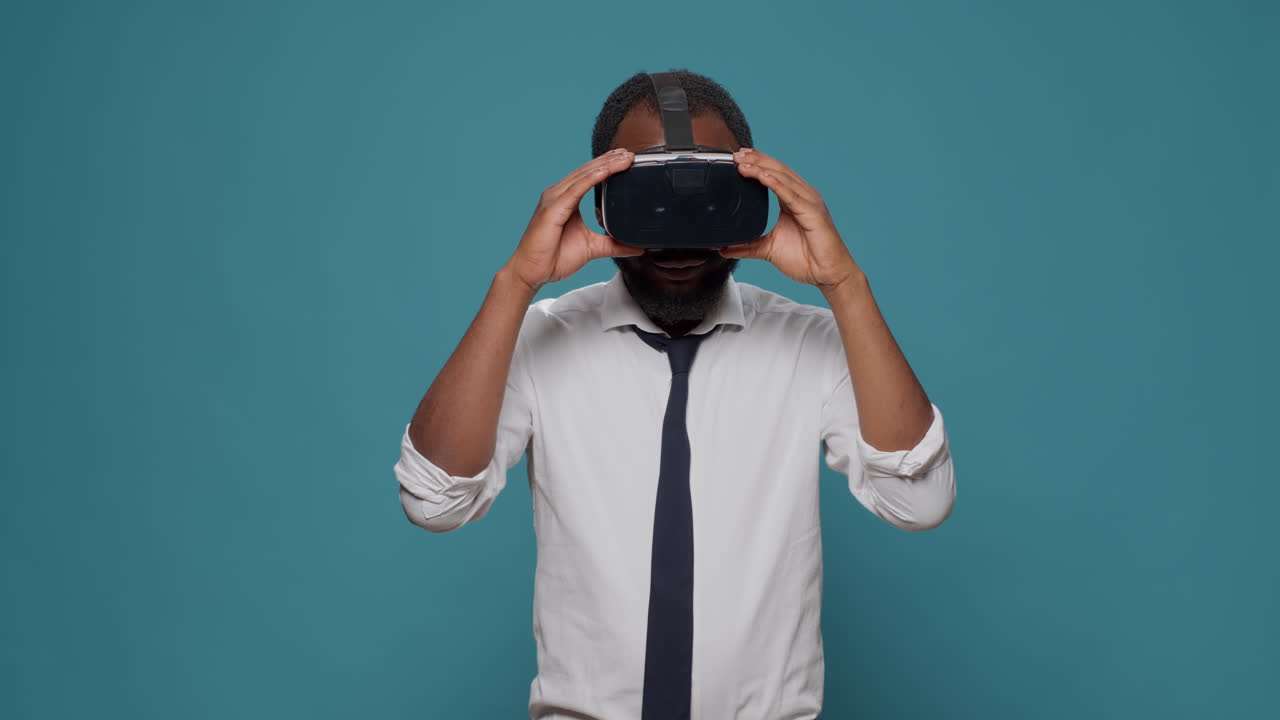 Man wearing VR headset