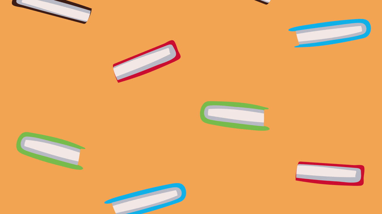 animación de regreso a la escuela con patrones de libros