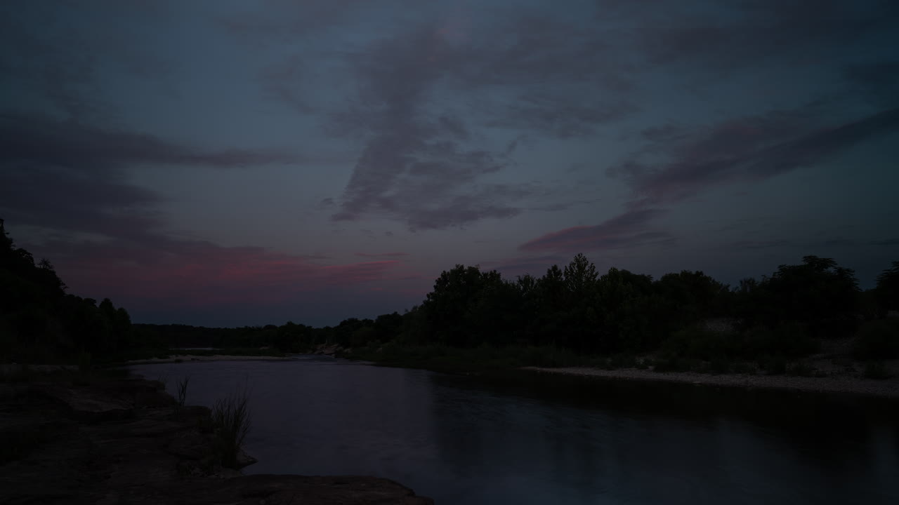 Sunset Timelapse Over the Llano River, Mason, Texas Hill Country