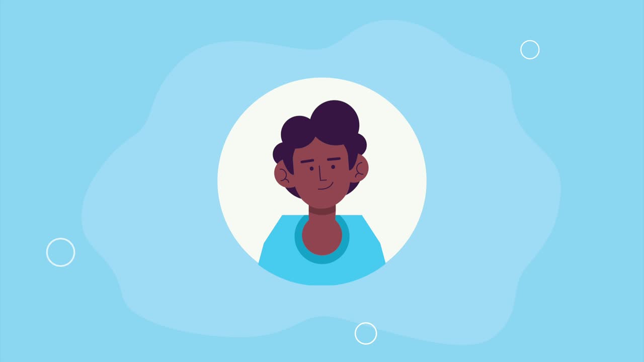 animación de personajes de hombres jóvenes afro