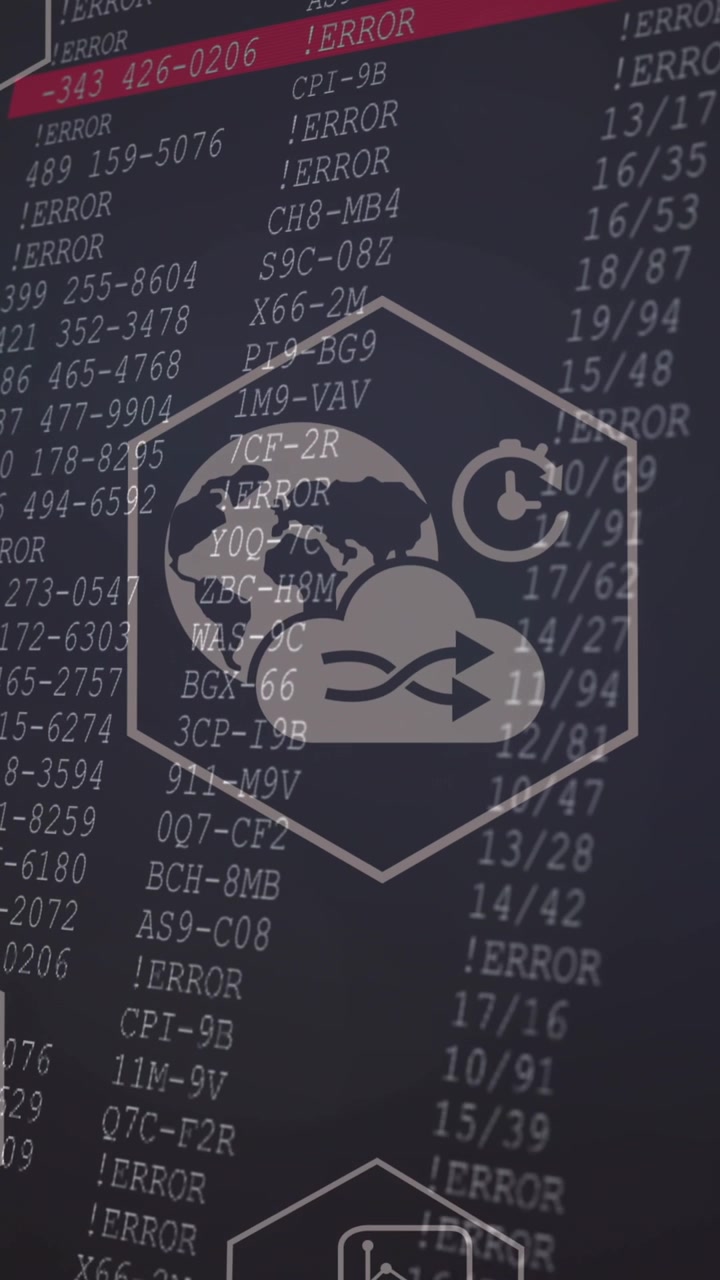 Animation af forbindelsesnetværk med ikoner over databehandling