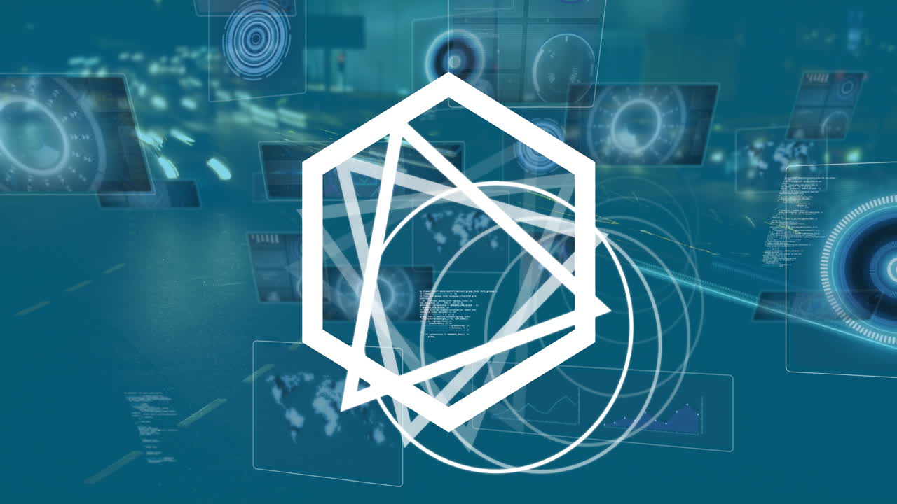 animación de formas y procesamiento de datos sobre la carretera