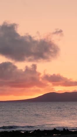 sunset over the ocean with clouds