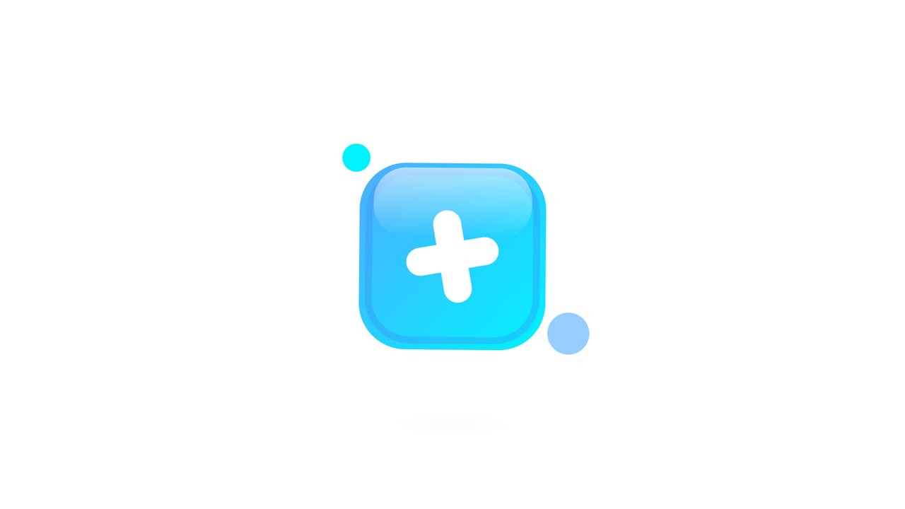 Animated Blue Plus Sign Icon on White Background