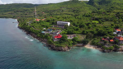 land meets sea along beautiful stretch of indonesian coastline nusa penida