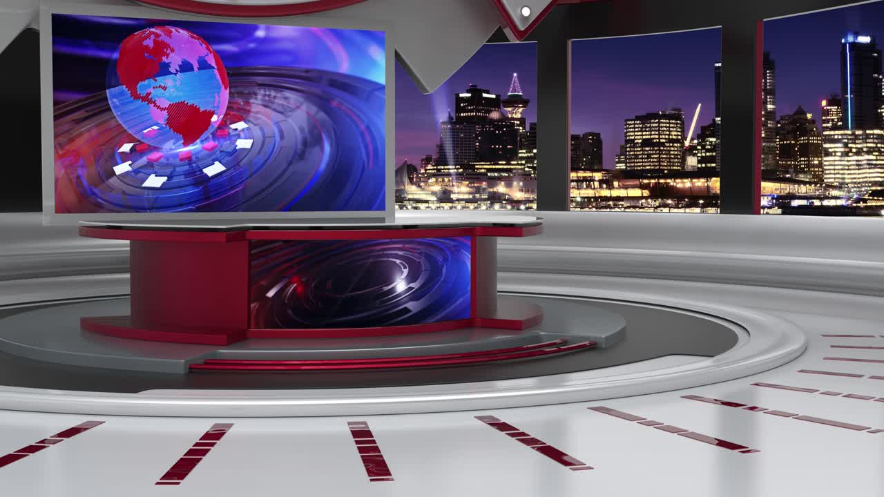 3d 가상 뉴스 스튜디오 배경 루프