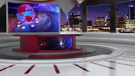 3d virtual news studio background loop