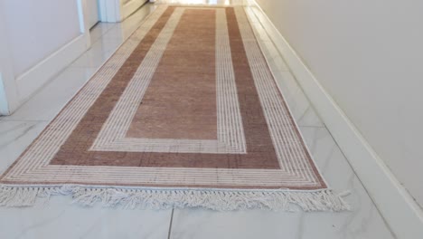brown and beige hallway runner rug