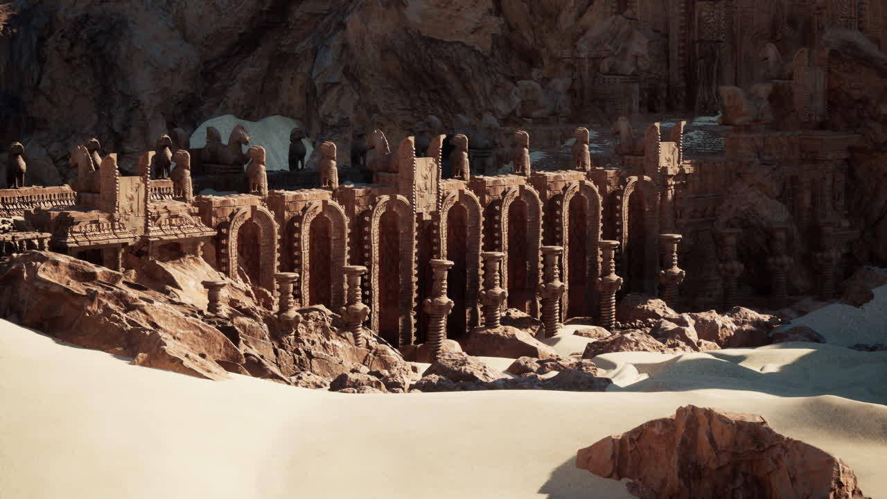 antiguas ruinas en un entorno desértico