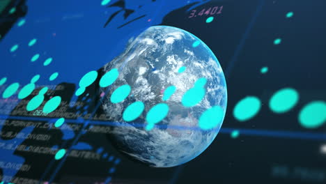 animación del procesamiento de datos en todo el mundo