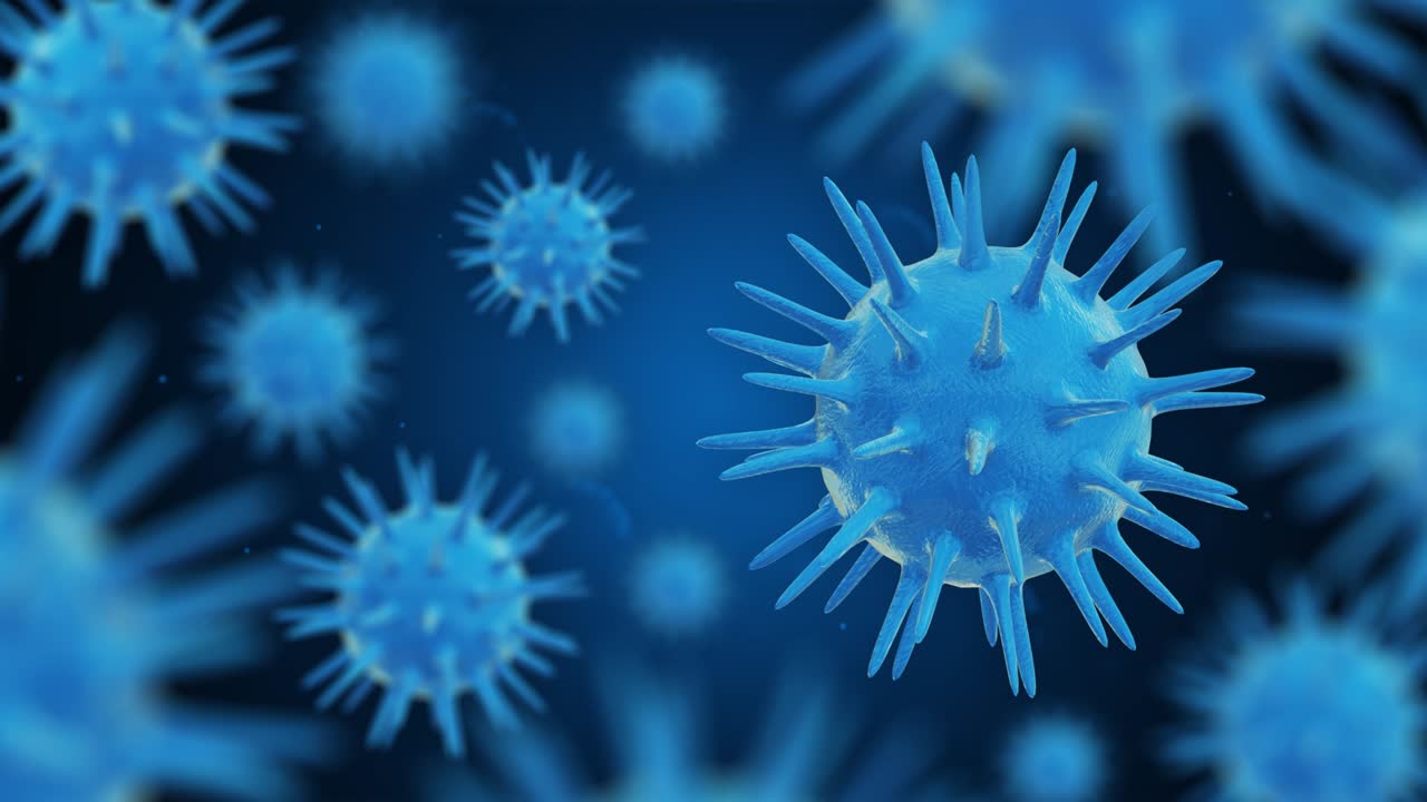 covid-19 o coronavirus 2019 el virus de la corona es un bucle de animación 3d médico.