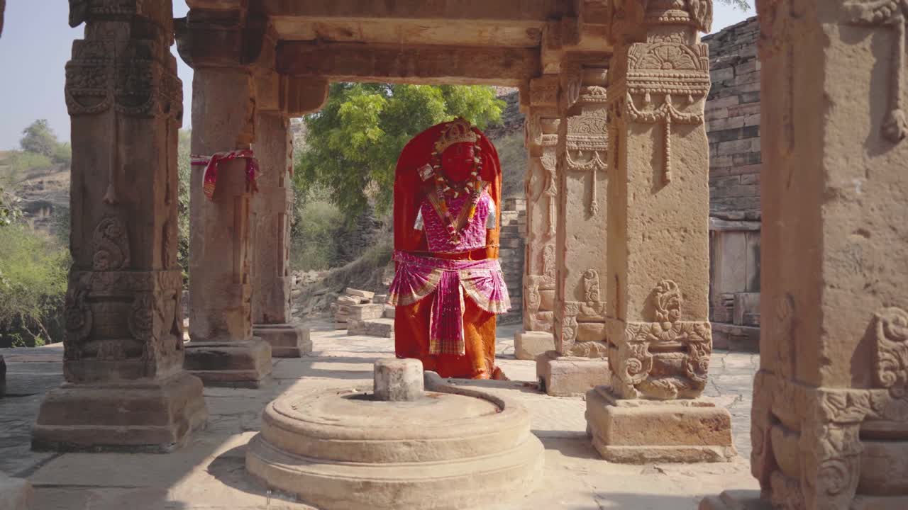 Ancient Hindu Stone Idol of Hanuman at Nareshwar or Naresar group of Temples in Morena Madhya Pradesh India