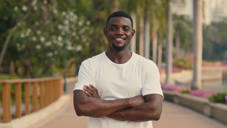 happy man in a park
