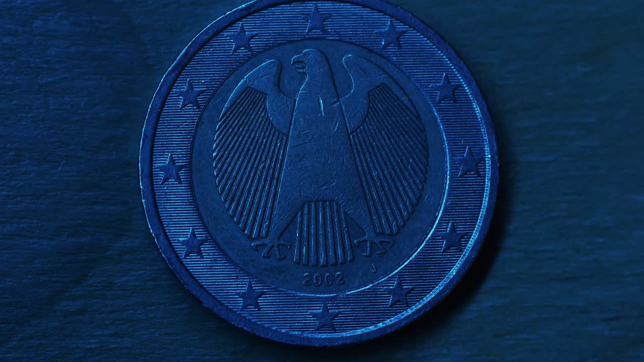 primer plano de una moneda de euro alemana de 2002